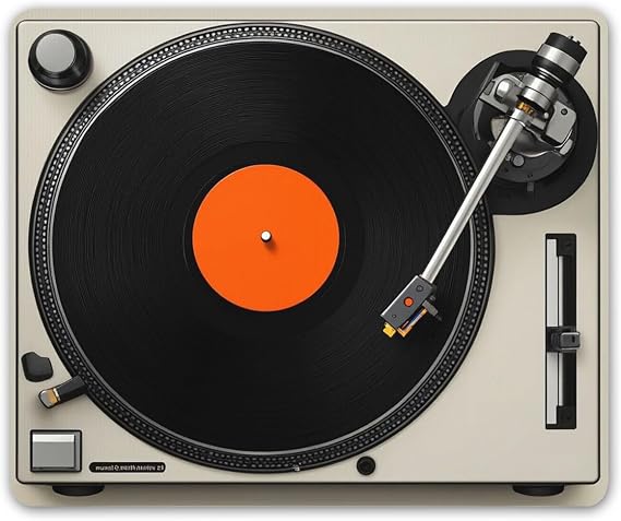 Smooffly Gaming Mouse Pad Custom,Retro Vintage Vinyl Record Mouse Pad Custom Retro Nautical Anchor Personalized Design Non-Slip Rubber Mousepad