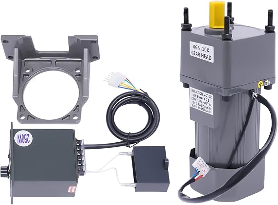 110V 5K AC Gear Motor 250W Electric Single-Phase Motor Speed Reduction Controller Adjustable Variable Speed Large Torque 0-270 RPM/min