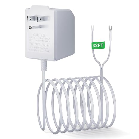 18V 500mA Video Doorbell Transformer 33-Foot Extension Cable U Shape Hold | Compatible with Ring Nest Wyze Eufy Blink Video Doorbells Power Adapter