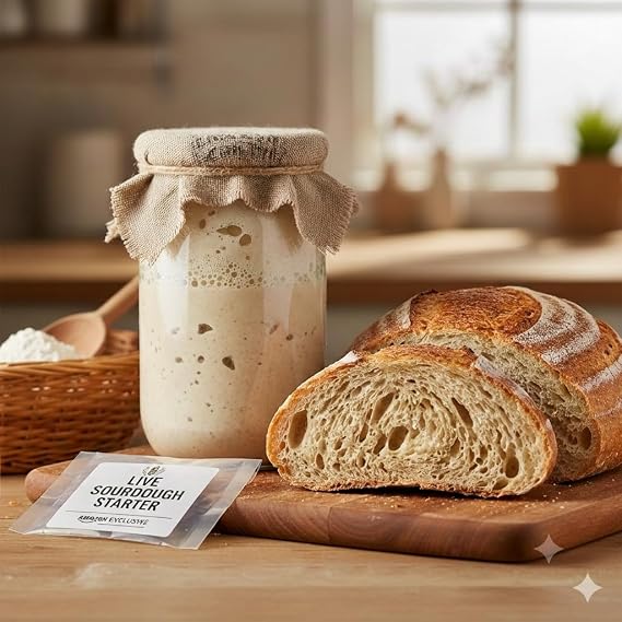 Sourdough Starter– Live Culture – 46-Year Heritage Yeast -Shelf Stable – Fail-Proof fast start – &amp; No-Mess – San Francisco Sourdough Starter – Beginner Friendly