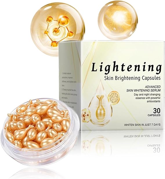 Skin Oil with Vitamin Blend, Moisturizing Facial Serum, Lightweight Daily Care, Soft and Smooth Finish, Facial Essence, 30 Capsules