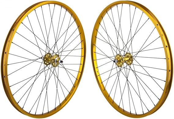 SE Bike BMX 29" Wheelset 29 Gold | SE Bikes J24SG 29-Inch Gold Wheelset with Sealed Bearings & Clincher Rim