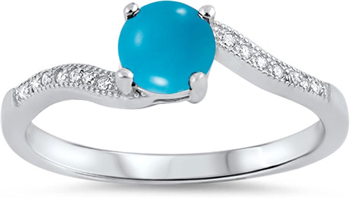 CHOOSE YOUR COLOR Sterling Silver Round Ring