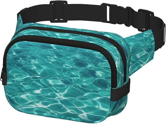 Waist Pack for Men Women Crossbody Belt Bag Blue Aqua Pool Water Waist Bag Travel Fanny Pack Bum Bags