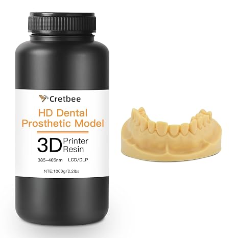 Dental Restoration 3D Printer Resin, 405nm LCD/DLP Photopolymer | Supports crowns, bridges and implant models with exceptional dimensional stability, rigid strength and precise fit 1kg