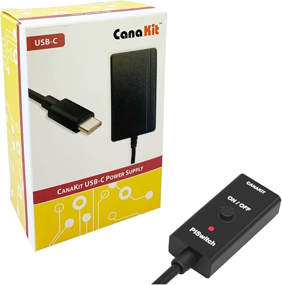 CanaKit 3.5A Raspberry Pi 4 Power Supply with PiSwitch (USB-C)