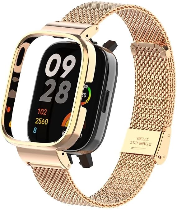 Compatible for Redmi Watch 3 Strap,Stainless Steel Metal Replacement Band Bracelet Wristband Accessories for Xiaomi Redmi Watch 3 Smart Watch