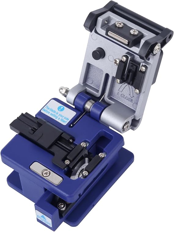 Professional Fiber Optic Cleaver for 0.25/0.9/3.0mm Cables - 16-Position Auto-Return Blade, 48000 Cleaves | FTTH Installation Tool with Precision Cutting for Fiber Splicing & Network Maintenance