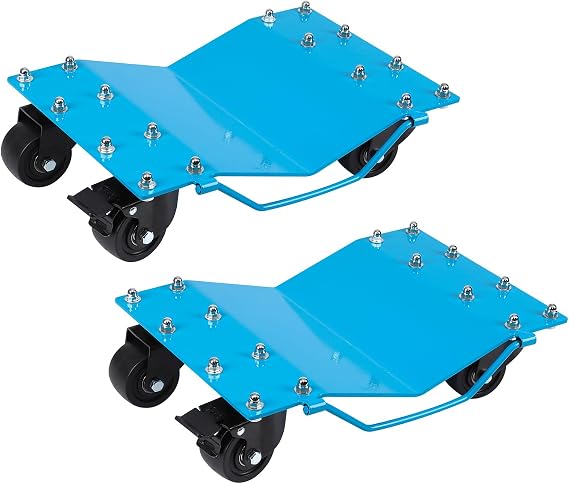 Vehicle Positioning Wheel Dollies, Car Tire Stake Set of 2, Heavy-duty Wheel Dollies with 360° Rotational, Recovery Jack 907kg Per Dolly for Moving Cars, Trucks, Trailers, Motorcycles, Boats