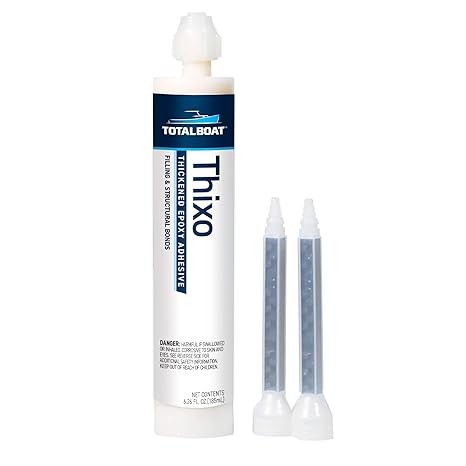 TotalBoat Thixo Structural Marine Epoxy Glue - 185ml Tube with Mixing Tips | Thickened Epoxy Adhesive; Bonds and Fills Wood, Fiberglass, Metal & More; Interior/Exterior; Fits Standard Caulk Guns