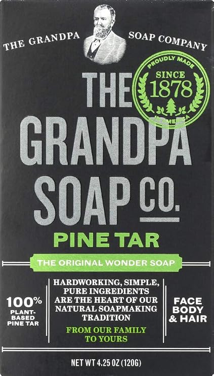 Grandpa's Pine Tar Soap 4.25 oz. Bar. 2- Bars"Original" Lather