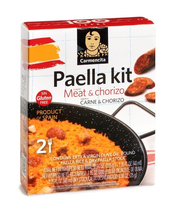 Carmencita. Meat and Chorizo Paella Kit. 265g (9.35oz). 2 servings.