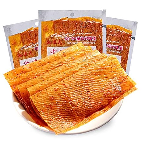 5 pack Spicy Strip, , Chinese Special Snack Food WeiLong Latiao, Food Latiao Spicy Beans Piece Beans Snack, Fresh Vacuum Independent Package Open Bags of Instant. Casual Vegan Snacks. 580g