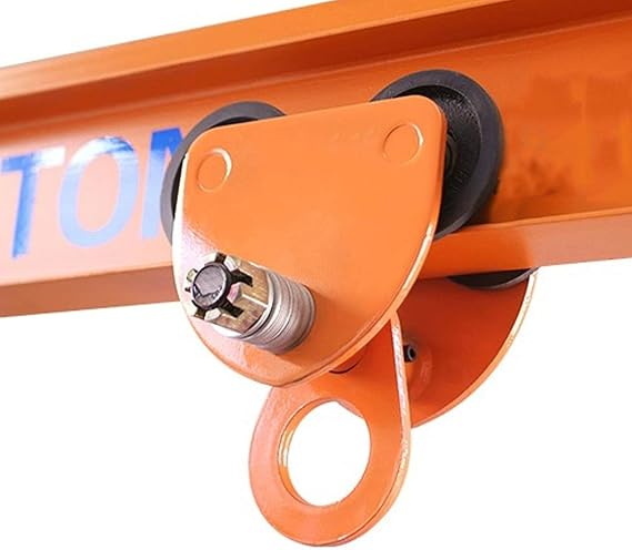 Push Beam Trolley 1-3 Ton, 2200-6600 LBS Capacity Steel Manual Trolley, Adjustable Flange Width 2.5" to 5.5", for Straight Curved I Beam(1ton/2200lbs)