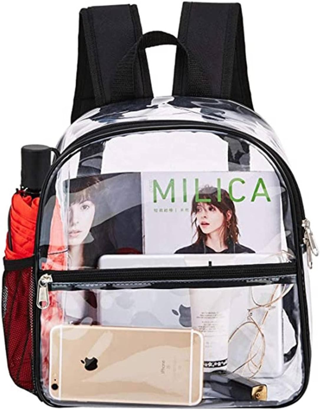 Large-Capacity Student School Bag, Transparent Mini Backpack, Waterproof Pvc Backpack, Large-Capacity Simple Schoolbag Suitable For Work And Students