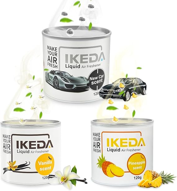 Car Air Freshener: Vanilla Scents Air Freshener | Car Fresheners | Strong Fragrance | Smoke Smell Remover | Liquid Cans Freshener | For Auto Home | 120g | 1 pack