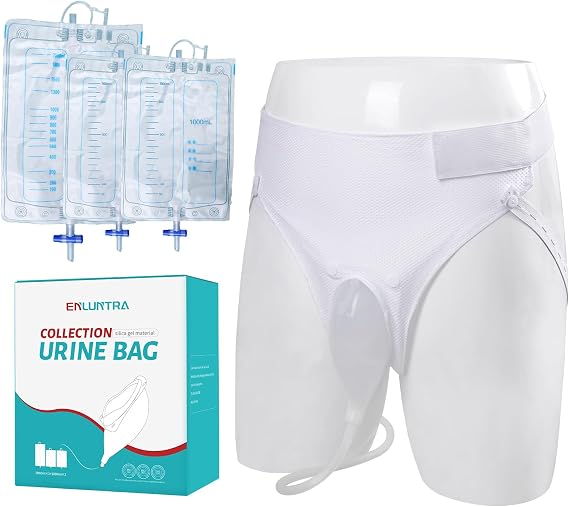 Wearable Urinary Drainage Bag for Men(2000 ML*1+1000 ML*2) ,Reusable Urine Collection Bag,Urinary Drainage Bag System,Elderly Urinalfor Bedridden Patients
