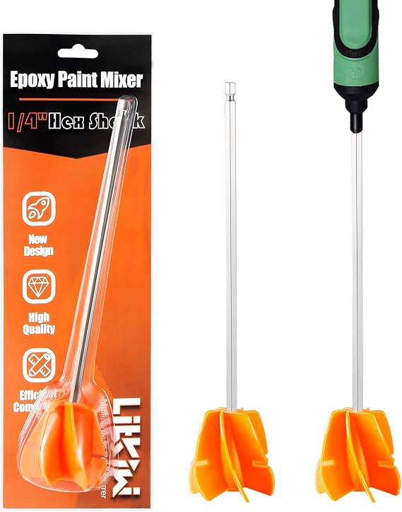 New Paint Mixer Drill Attachment with 1/4"Hex Shank Quick Chuck Drill | Adapt to Quick Chuck Drill,Multipurpose Paint Stirrer for Liquids that Require Constant Stirring(Resin,Epoxy,Paint and etc.)