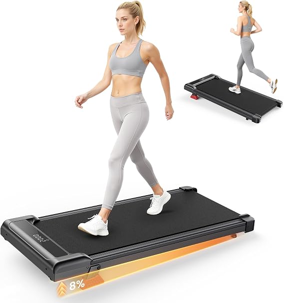HomeFitnessCode Walking Pad with 8% Incline, 2.5HP Under Desk Treadmill