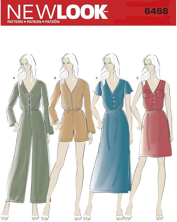 New Look Sewing Pattern 6468 / S0944 - Misses' Jumpsuit and Dress in Two Lengths, A (6-8-10-12-14-16-18)