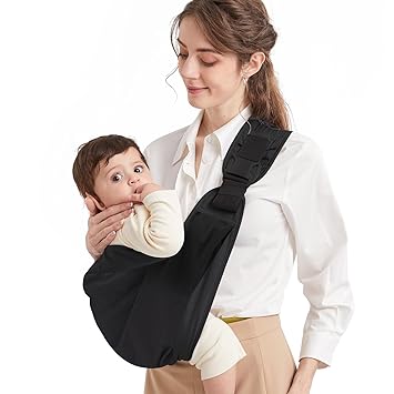 Baby Sling Carrier, Pure Cotton, Ergonomically Adjustable Baby Carrier Newborn to Toddler, Easy to Use, Portable, Ideal for 0-36 Months, Up to 33 lbs