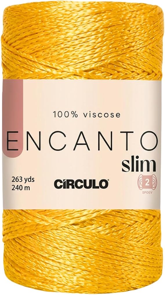 CIRCULO Encanto Slim Roll Yarn 100% Viscose - Luxury & Shine - Sport Weight Yarn - 262 yds, 3.52 oz - Color 1289 - Canary