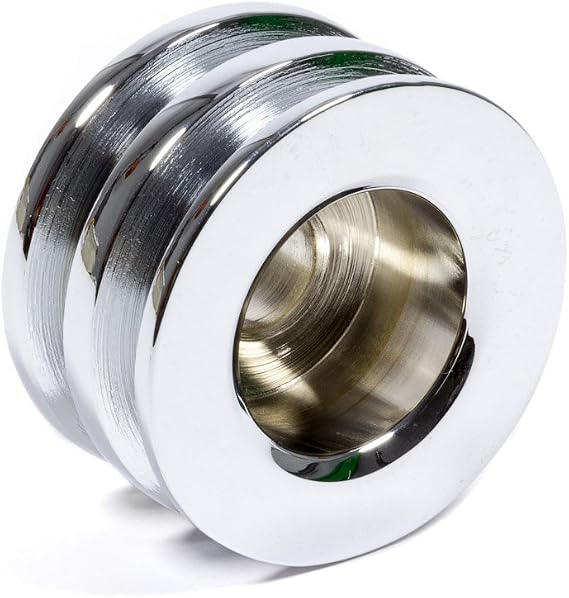 Powermaster Alternator Pulley, V-Belt, 2 Groove, 2.625 in Diameter, Steel, Chrome, Powermaster Alternators, Each