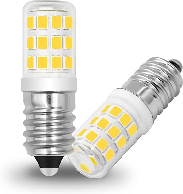E14 LED European Screw Base European Refrigerator Light Bulb Fit for Whirlpool Freezer Fridge 3W Clear Glass Pygmy Bulbs E14 Base Lamp Cooker Range Hood 300LM Cool White2 Pack