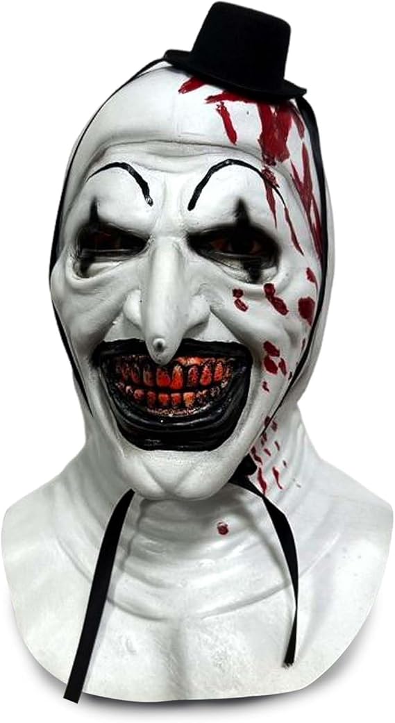 Pigmiss Horror Mask Art the Clown Costume Halloween Scary Full Head Latex Deluxe Clown Mask Creepy Cosplay Killer Joker Halloween Costume Horror Bloody Props