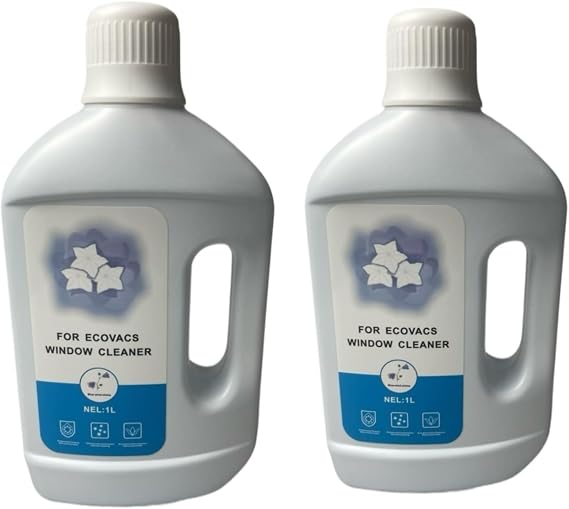 1L Original Window Cleaning Fluid with Blue Wind Chime Scent - Eco-Friendly Formula, Streak-Free Glass Cleaner Compatible for Ecovacs Winbot Wipro, W2 Pro, W960, W920 W880(2pcs)