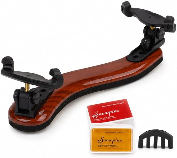 AMZZ Adjustable Solidwood Violin Shoulder Rest – Collapsible, for 3/4 &amp; 4/4 Violins, 12" &amp; 13" Violas, Comfortable Support
