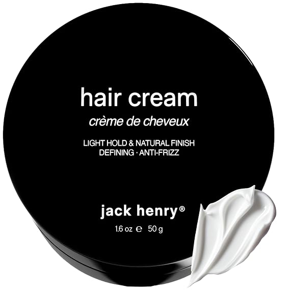Jack Henry Hair Styling Cream for Men & Women - Light Hold, Subtle Shine - Lightweight Formula to Tame Frizz & Flyaways - Works for All Hair Types