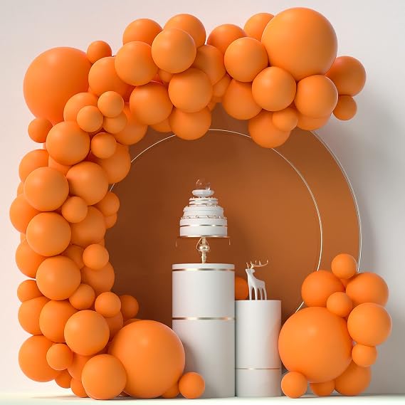 Orange Balloons 84pcs Arch Kit - 5in, 12in, 18in Matte Latex Balloons for Birthday, Baby Shower, Wedding