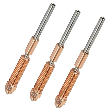 3PCS 0.2mm Unicorn Nozzle for Creality K1/K1 Max/Ender 3 V3 / V3 Plus / K1C / K1 SE /K2 SE, Quick-Swap Hotend Nozzle with Titanium Heatbreak, Hardened Steel Tip