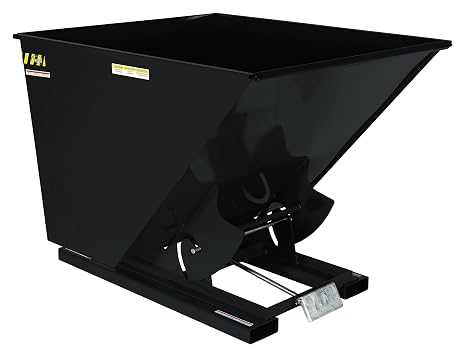 Vestil D-200-LD-BLK-SG Steel Light Duty Self Dumping Hopper 2 Cubic Yard 2000 Lb. Capacity Semi Gloss Black
