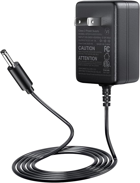 SoulBay 4.2V Charger for Wahl Mag Trimmer 9888L Lithium Clipper | Fits 9818 9818L 9854L 9864 9685 WNT-8 WNT-9 S003HU0420060 Replacement, For Beard Shaver Groomers, Class 2 Power Supply