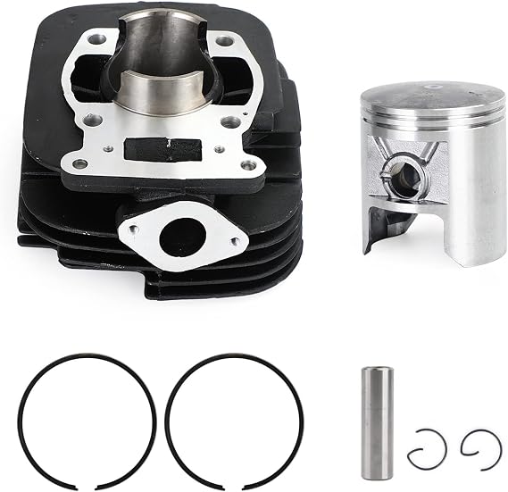 Bruce & Shark 64mm Cylinder Barrel Piston Ring Gasket Kit Fit for Suzuki TS185 Sierra 1977 1978 1979 w/53.6mm Piston, 12mm Exhaust Holes, Replaces OE 11210-29901 Engine Rebuild Set