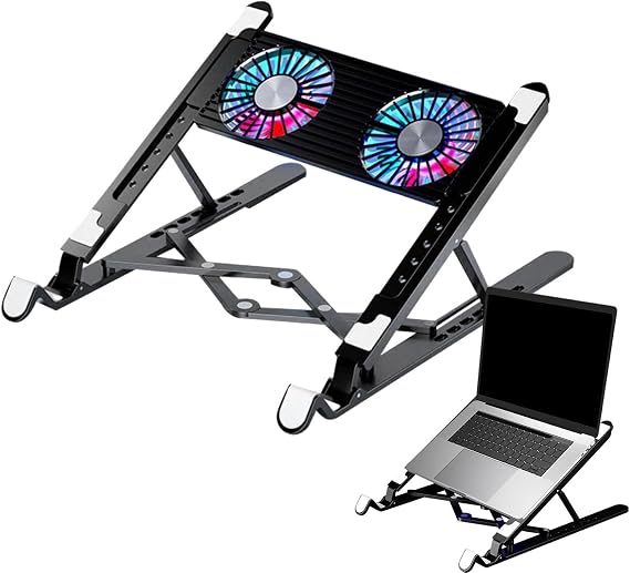 Computer Laptop Cooling Pad,Laptop Cooling Stand,PC Laptop Fan - Quiet, Adjustable Height, Slim, Powerful Laptop Cooling Pad | 却パッド