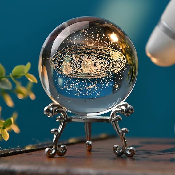 3D Solar System Crystal Ball Solar System Gifts for Women Men