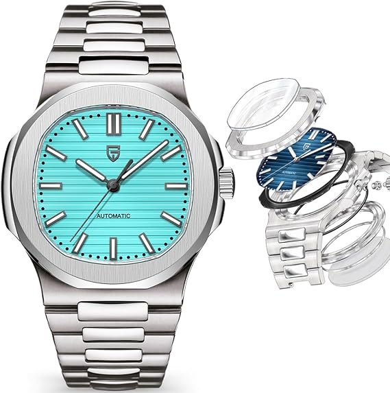 Pagani Design Mens Automatic Watches Full Stainless Steel Waterproof 100M Watches for Men Men Mechanical Wristwatches PD1728