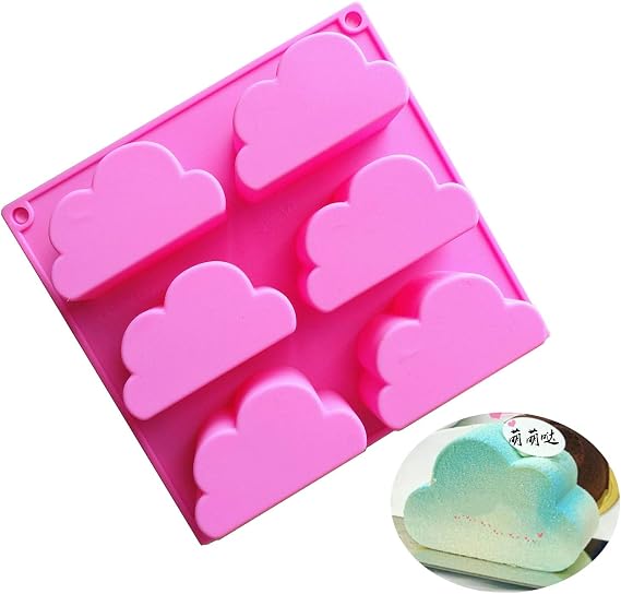 MoldFun Cloud Silicone Molds for Chocolate Candy Gummy Gelatin Jello Jelly Baking Mousse Cake Soap Bath Bomb Crayons Wax Melt Plaster Ice Cube Tray