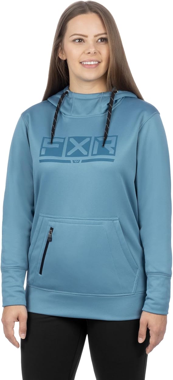 FXR Womens Podium Tech Pullover Hoodie Zippered Pockets Fleece