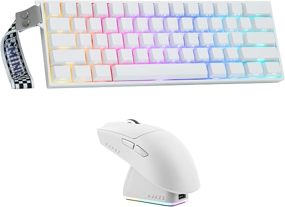 MechLands Aula Mini60 HE PRO Hall Effect Gaming Keyboard with AJAZZ AJ139P V3 MC Mouse with Charging Base