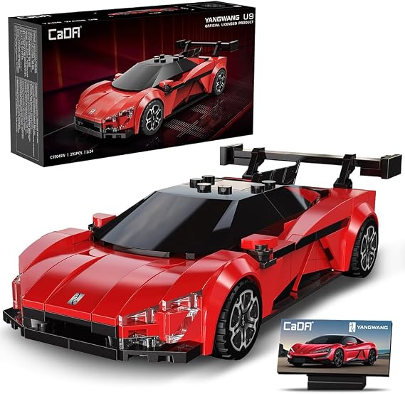 CaDA C55045W Yang Wang U9 Supercar Building Blocks, 291 PCS Super Racing Car Model Kit for Adults, BYD Authorized Supercar Replica for Display & Collection