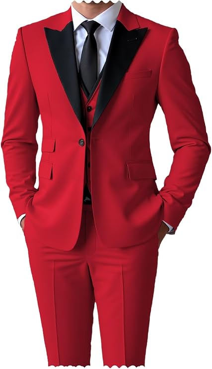 Mens Suit Slim Fit 3 Piece Tuxedo Groom Wedding Suits Prom Blazer Wedding Tuxedos