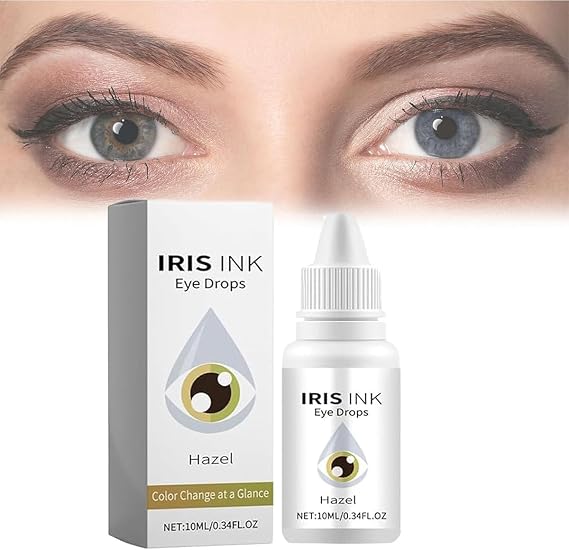 Eye Color Changing Drops, Color Changing Eye Drops, Fancy Drops Change Your Eye Color, 10ml Irisink Eye Drops,Safe and Gentle, Visibly Change Eye Color in Just 2 Hours (Hazel)