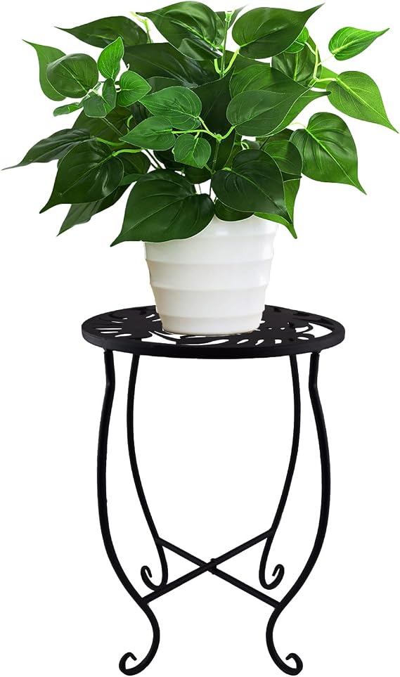 TLBTEK Planter Stand,10 Inch Metal Round Potted Plant Stands Indoor Outdoor ,Single Modern Flower Pot Stand Holder Rack Planter Display for Home,Kitchen,Patio,Garden, Corner, Balcony and Bedroom (Style 4)