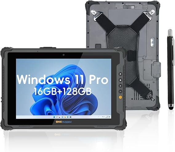 M10A 10.1" Windows 11 Pro Rugged Tablet, Intel Core i7, 16GB RAM 128GB SSD, Hot-Swappable Battery, 700 Nits FHD, 4G LTE, IP65 Industrial PC for Diagnostics & Field Service
