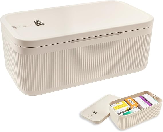 Lockable Box with Combination Code Portable Medication Small Lock Box Secure Medicine Safe, Phone Jail, Snack Box Food Safe Locking Boxs for Home, Fridge, Office, Or Travel