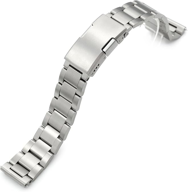MiLTAT 22mm Super-O2 Pull-Twist-QR Titanium Watch Band Straight End Quick Release, Brushed Slinea Clasp